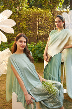 Load image into Gallery viewer, Idylic Adorned Gown Saree With Umbrous Palla - Mint Green