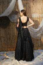 Load image into Gallery viewer, Bedazzling Sequence Ghagra with Sequence Blouse and Belt - Jade Black