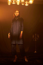 Load image into Gallery viewer, Bandgala Tunic Set with Seq Pant and Seq Scarf - Blue