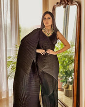 Load image into Gallery viewer, Nidhi Kunder in Classy Pleated Gown Saree - Black
