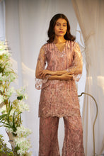 Load image into Gallery viewer, Seraphic Sequins Tunic Co-ordinated with Flared Sequins Pants- Onion Pink
